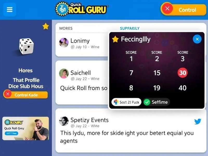 Quick Roll Guru gameplay screenshot showing dice and scoring interface